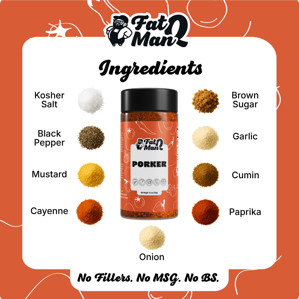 Porker BBQ Seasoning, 13 oz – Sweet Heat All-Purpose Rub for Pork, Chicken, Fish & Veggies, Vegan, No MSG